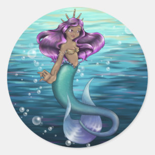 Mermaid Iole Runder Aufkleber
