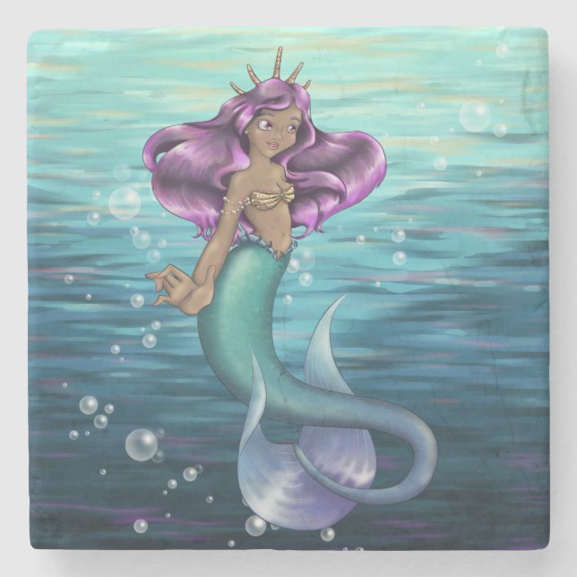 Mermaid Iole Steinuntersetzer (Vorderseite)