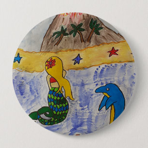 Mermaid Island Abzeichen Button