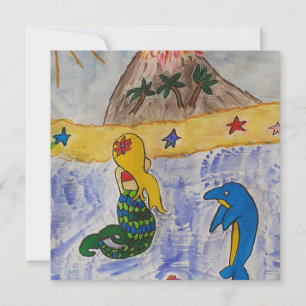 Mermaid Island Flat Grußkarte