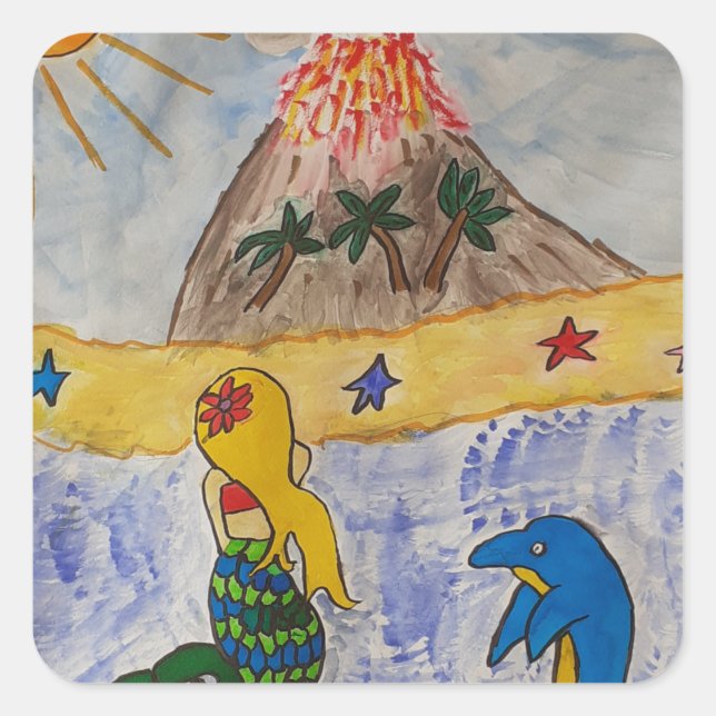 Mermaid Island Sticker (Vorderseite)