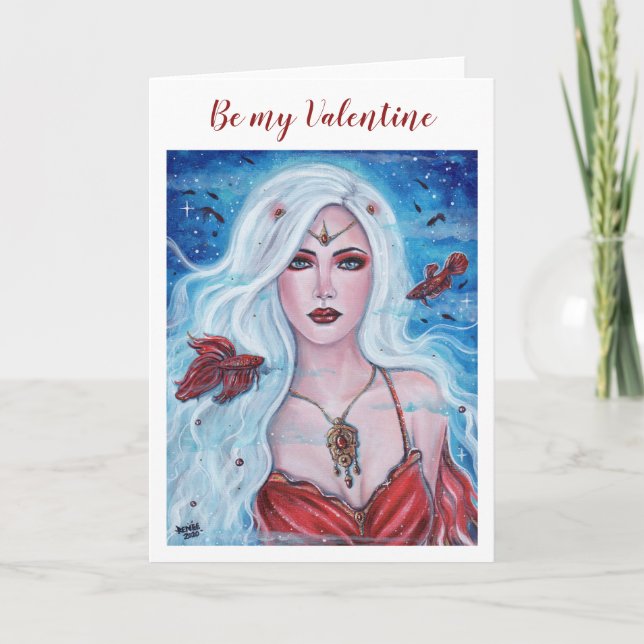 Mermaid Ivory Scarlett von Renee Lavoie Karte (Vorderseite)
