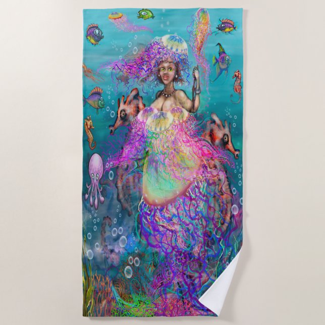 Mermaid Jellyfish Strandtuch (Vorderseite)