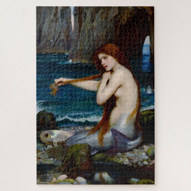 Mermaid John William Waterhouse Art Puzzle (Vertikal)