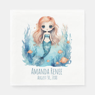 Mermaid Kids Girl Paper Party Napkins Serviette