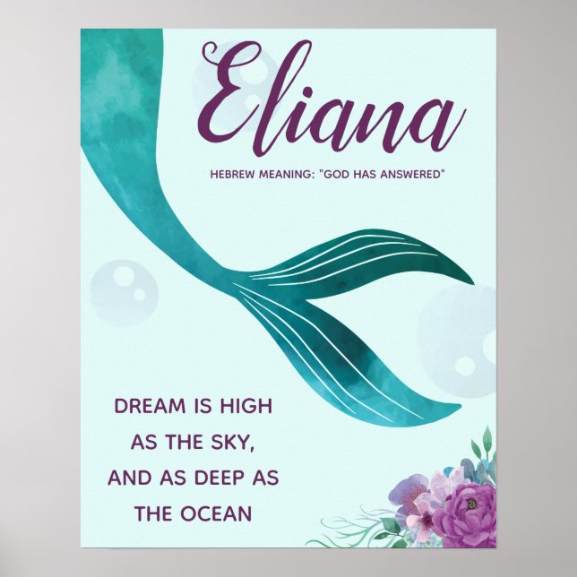 MERMAID KINDERZIMMER DRUCKEN POSTER (Vorne)