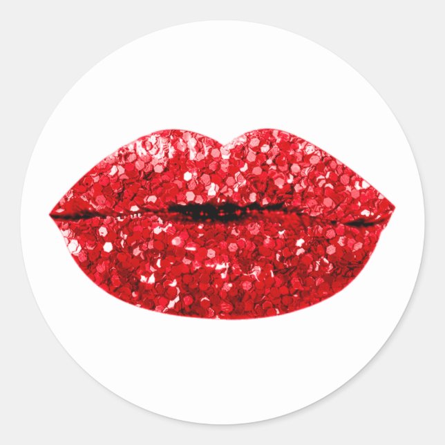Mermaid Kiss Lips Makeup Artist Red Vielen Dank Runder Aufkleber (Vorderseite)