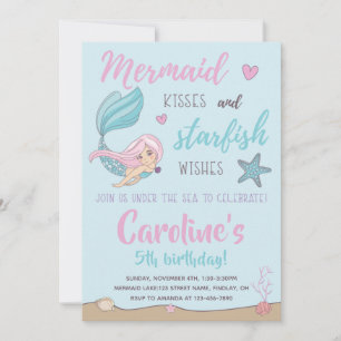Mermaid Kisses Starfish wünscht jedes Alter zum Ge Einladung