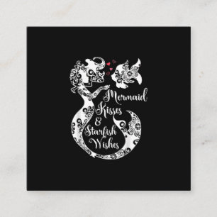 Mermaid Kisses Starfish wünscht Mandala Mermai Swi Quadratische Visitenkarte