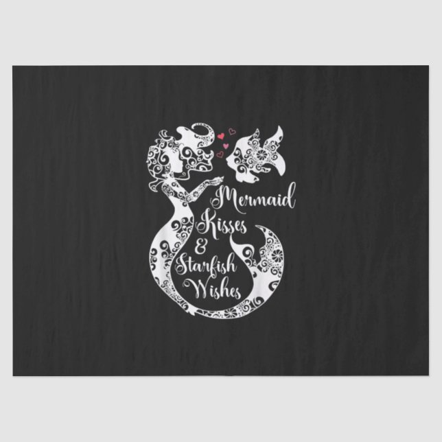 Mermaid Kisses Starfish wünscht Mandala Mermai Swi Seidenpapier (Vorderseite)