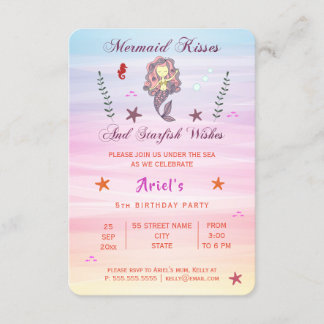 Mermaid Kisses und Starfish Wünsche | Party Einlad Einladung