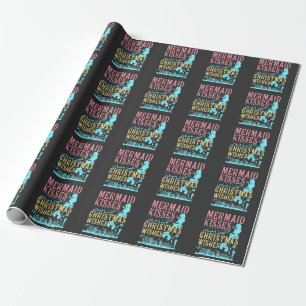Mermaid Kisses und Weihnachtswünsche Geschenkpapier