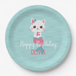 Mermaid Kitty Birthday Party Paper Plate Pappteller