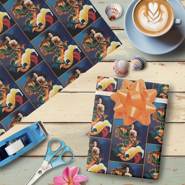 Mermaid Koi Dragon Fantasy Geschenkpapier (Von Creator hochgeladen)