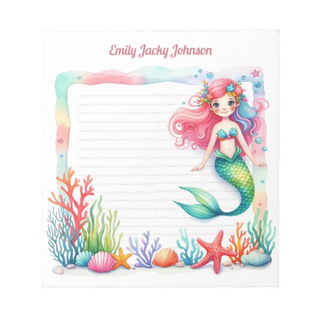 Mermaid Lagoon Notepad Notizblock (Vorderseite)