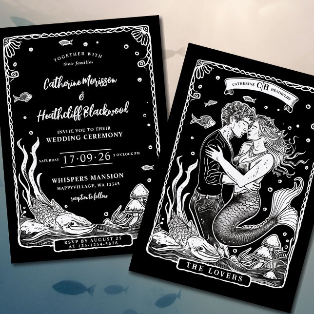 Mermaid-Liebe | Einladung zur Hochzeit von Tarots (Von Creator hochgeladen)