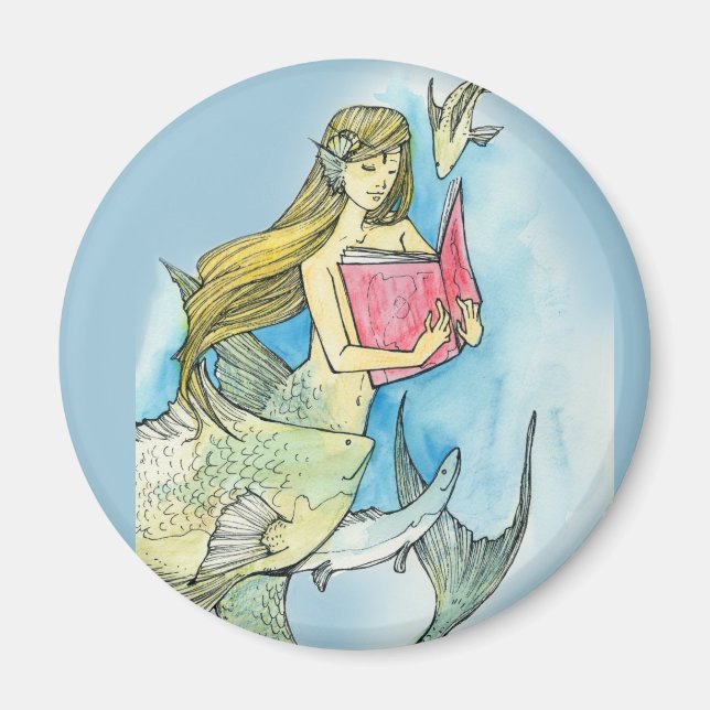 Mermaid-Lieben lesen Magnet (Vorne)