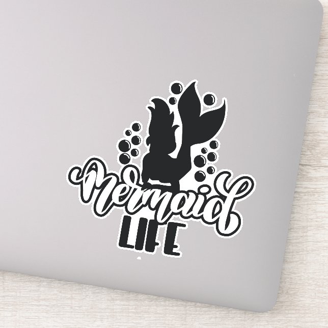 Mermaid Life Funny Beach Aufkleber (Detail)