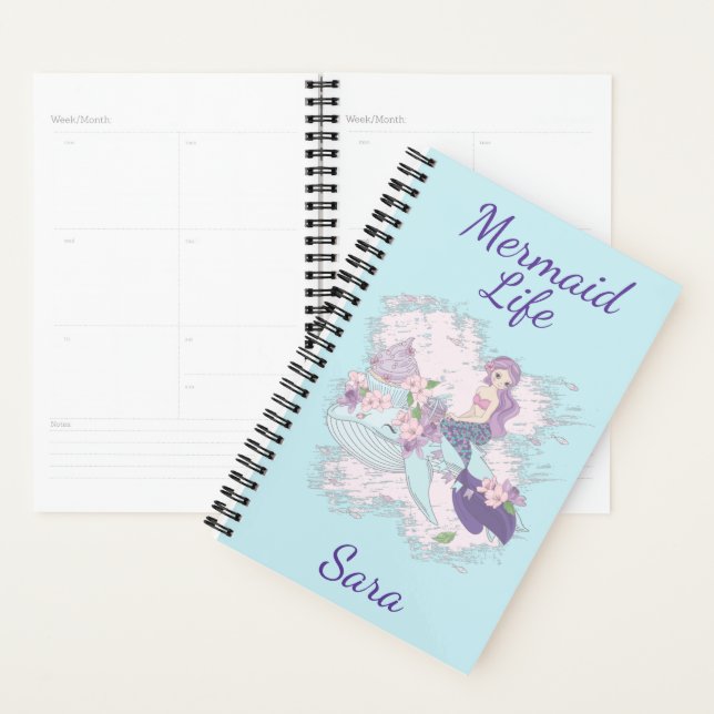 Mermaid Life Personnalisé Purple Typographie (Devant avec enveloppe)