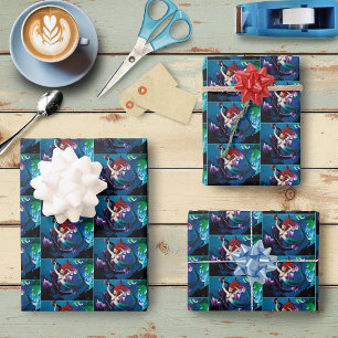 Mermaid Lila Dragon Friendasy Fantasy Geschenkpapier Set