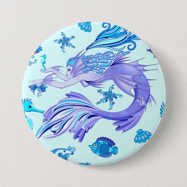 Mermaid Lila Fairy Creation Button (Vorderseite)