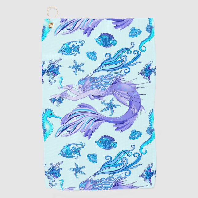 Mermaid Lila Fairy Creation Golfhandtuch (Vorderseite)