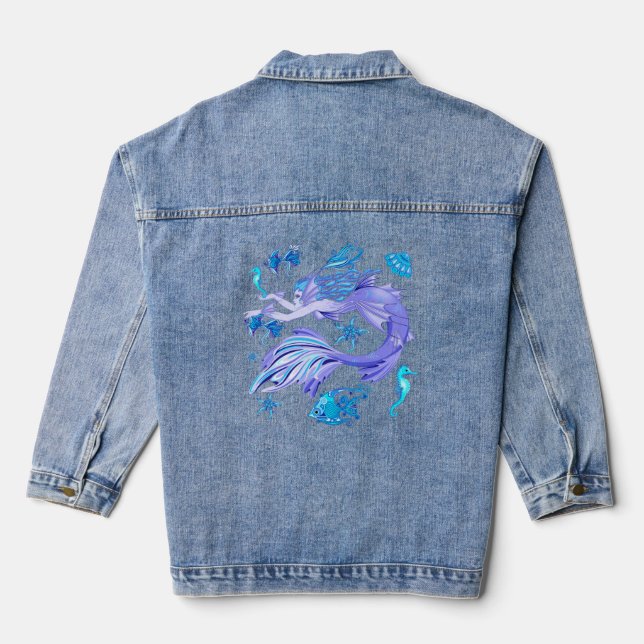 Mermaid Lila Fairy Creation Jeansjacke (Rückseite)