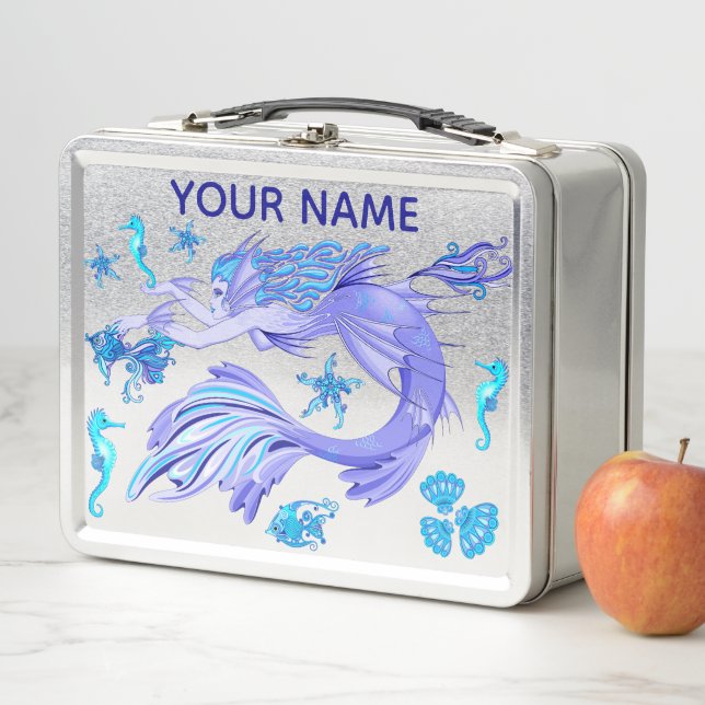 Mermaid Lila Fairy Creation Metall Brotdose (Beispiel)