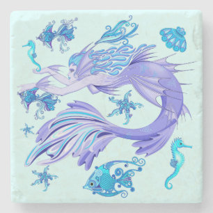Mermaid Lila Fairy Creation Steinuntersetzer