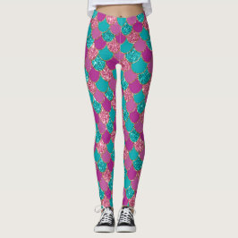 Mermaid Lila Glitzer Scales Leggings