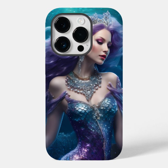 Mermaid Lila Hair Case-Mate iPhone 14 Pro Hülle (Rückseite)