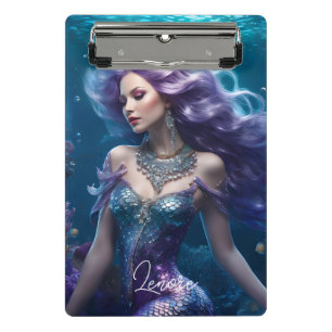 Mermaid Lila Hair Mini Klemmbrett