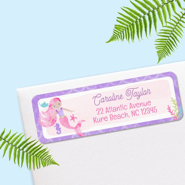 Mermaid Lila Pink Watercolor Babydusche (Von Creator hochgeladen)