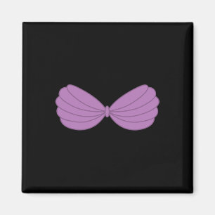 Mermaid Lila Seashell Bra Cartoon Graphic 1 Magnet