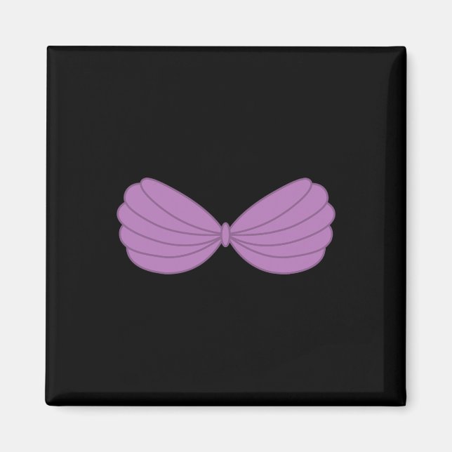 Mermaid Lila Seashell Bra Cartoon Graphic Magnet (Vorne)