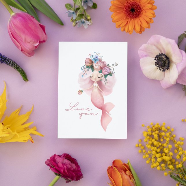 Mermaid Love You Greeting Card  Karte (Von Creator hochgeladen)
