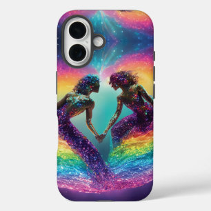 Mermaid Lovers Dreams Abstrakte kosmische Regenbog iPhone 16 Hülle