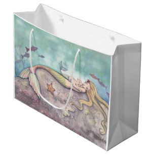 Mermaid Lullaby Mutter und Baby Mermaid Fantasy Große Geschenktüte