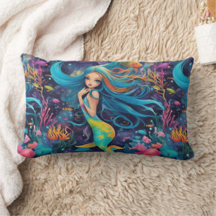 Mermaid - Lumbar Pillow 13" x 21" Lendenkissen