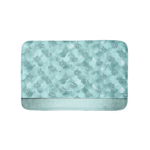 Mermaid Luxe Scale   Sea Mint Green Aqua Sheen Badematte