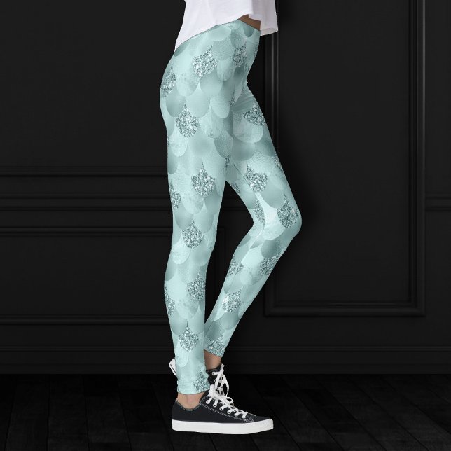 Mermaid Luxe Scale | Sea Mint Green Aqua Sheen Leggings (Von Creator hochgeladen)