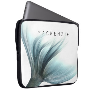Mermaid Luxe Schwanz   Meeresfrüchte Grünes Aqua C Laptopschutzhülle
