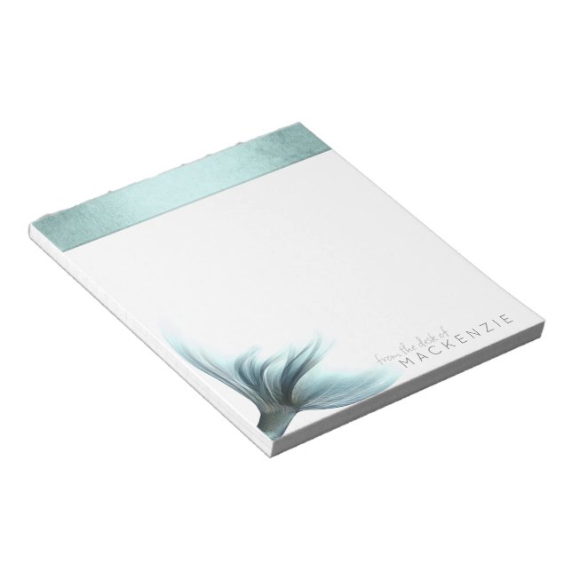 Mermaid Luxe Schwanz | Meeresfrüchte Grünes Aqua C Notizblock (angewinkelt)