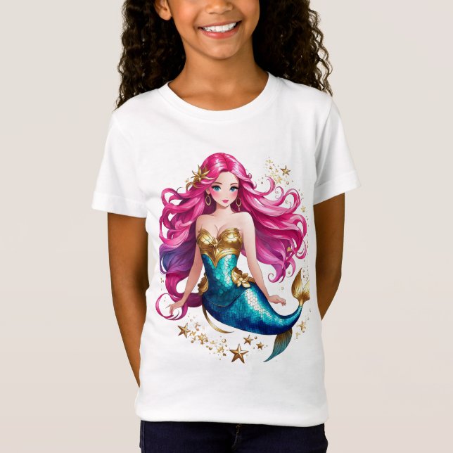 Mermaid-Mädchen T-Shirt (Vorderseite)