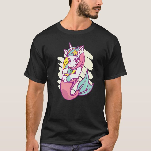 Mermaid Magic Unicorn T-Shirt (Vorderseite)