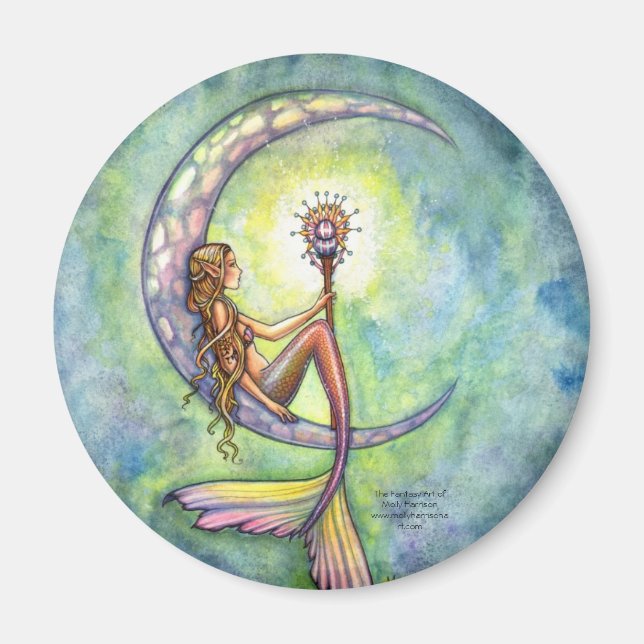 Mermaid Magnet, Mermaid Moon von Molly Harrison Magnet (Vorne)