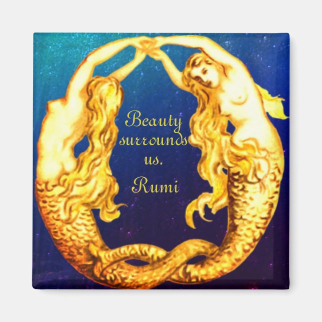 Mermaid Magnet mit Zitat von Rumi (Vorne)