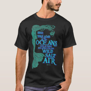 Mermaid Maiden She Dreams of the Ocean Late at Ni T-Shirt