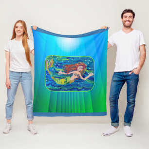 Mermaid-Malerei Fleecedecke