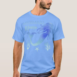 Mermaid Mama Funny Women Mama Mama Familienmatte T-Shirt
